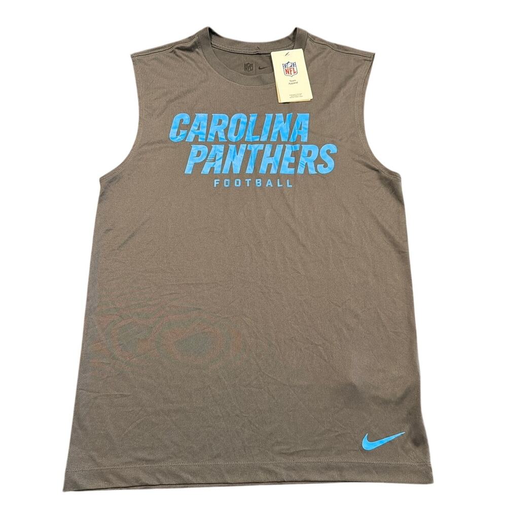 NWT Nike Carolina Panthers Men’s Dri-FIT Sleeveless Training Shirt, Gray, Size S